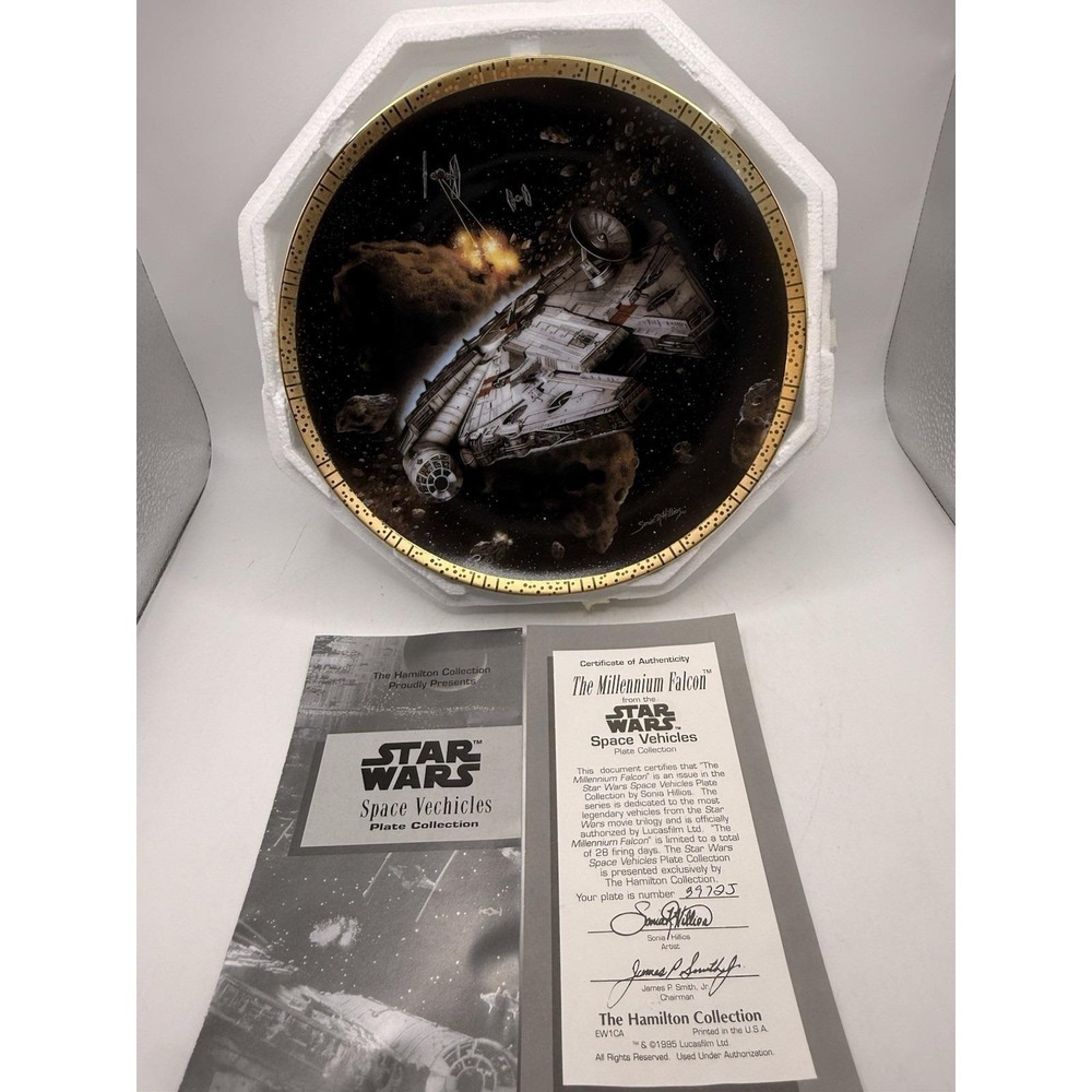 Star Wars Red Five X-Wing Fighter Hamilton Collection Plate with COA 1995